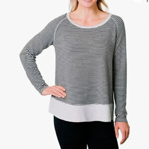 KERSH LONG SLEEVE STRIPE SCOOP NECK TOP SWEATER M